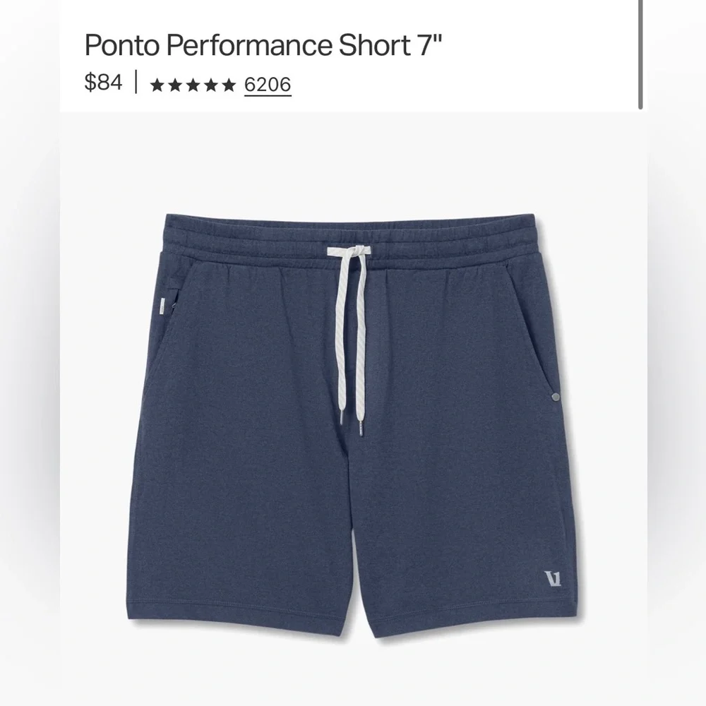 Vuori Men’s “Ponto” Performance” Short 7” Inseam (S) *BESTSELLER* - Picture 4 of 8